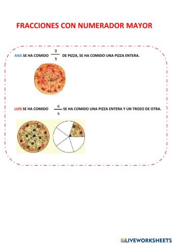 Fracciones impropias