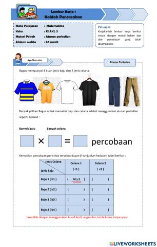 Lembar Kerja Aturan Perkalian