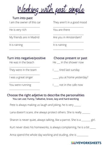 Working with past simple