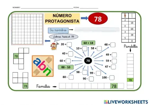 Numeración abn 1º primaria ficha 77