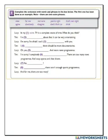 Conversation about TV programmes