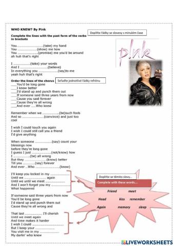 Past simple song Pink