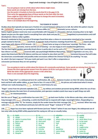 2018 tavasz emelt angol érettségi Use of English - It is legal!!!