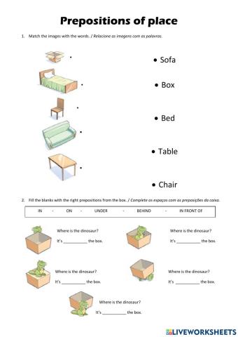 Prepositions (in, on, under, behind, in front of)