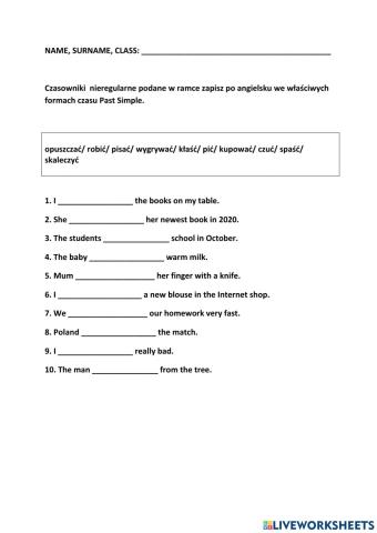 Past Simple irregular