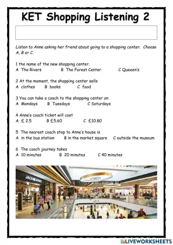 KET Shopping Listening 2