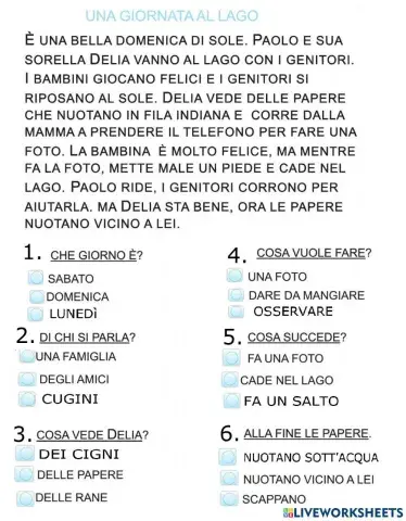 Verifica Lettura e comprensione