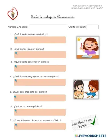 Ficha de Comunicación: -El díptico-