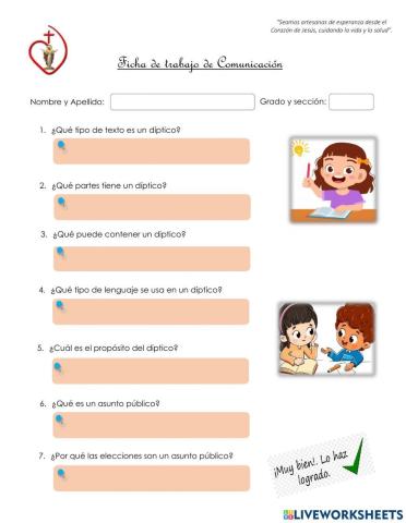 Ficha de Comunicación: -El díptico-