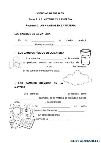 Los cambios en la materia