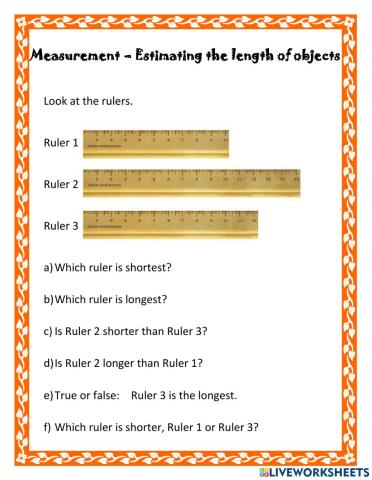 Measurement - Estimating the length of objects