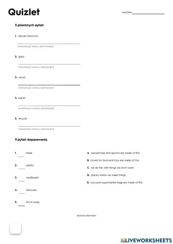 Juniors 4 environment unit 8