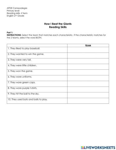 How i beat the giants reading skills