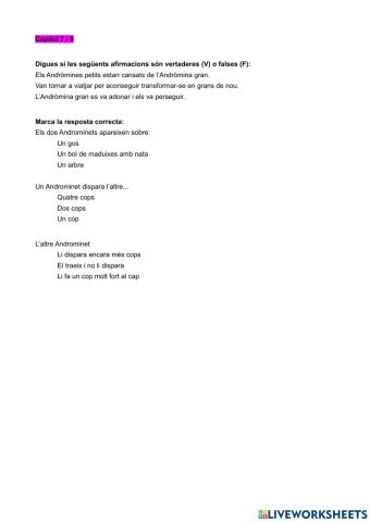 Comprensió lectora: El Capità Calçotets i la revenja repugnant dels robacalçotots radioactius Cap.7i8