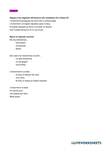 Comprensió lectora: El Capità Calçotets i la revenja repugnant dels robacalçotots radioactius Cap.9