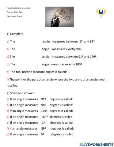 Angles and Measures