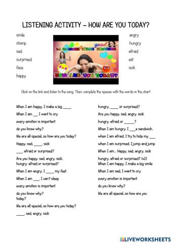 Emotions - Listening activity