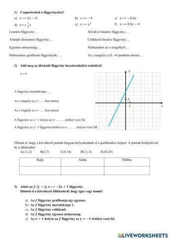 Függvények, gyakorlás