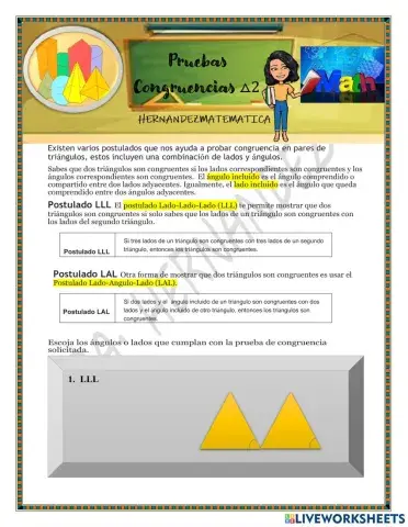 Pruebas de Congruencia Triangulos 1