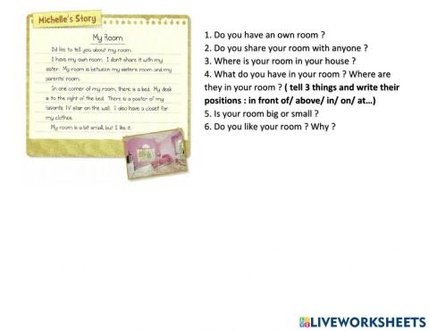 Write about your room