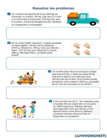 Resuelve los problemas