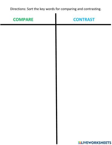 Compare-Contrast Key Words