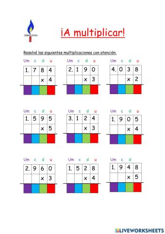 Multiplicación por una cifra
