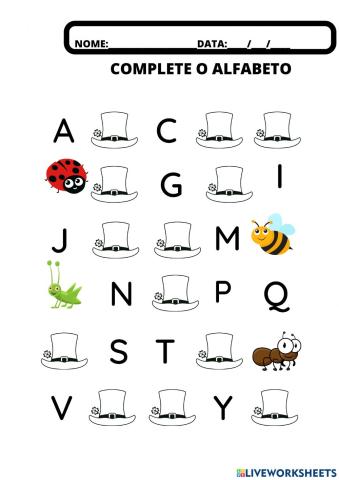 Complete o alfabeto
