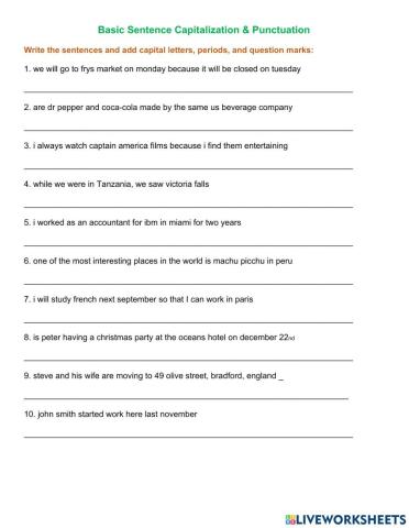 Capitalization & Punctuation