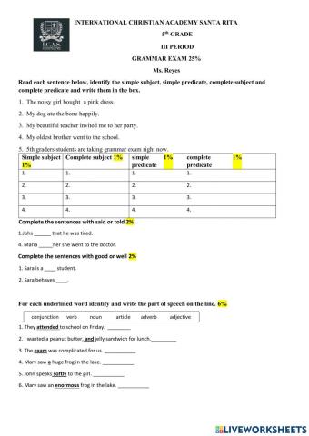 Grammar Exam