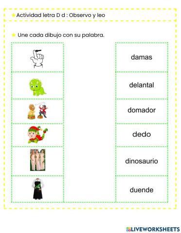 Actividad letra D d