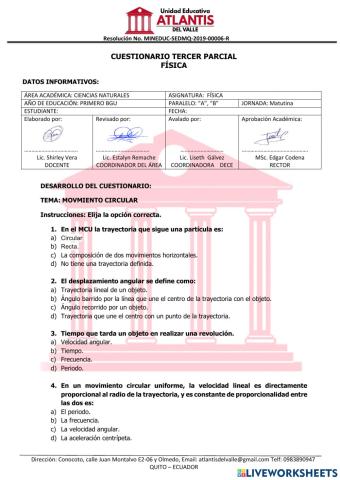 Cuestionario Física 3 parcial.