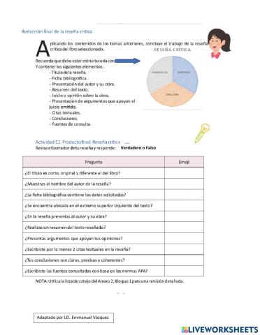 Actividad 12 Revisa tu reseña