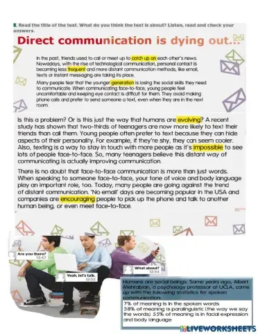 Direct communication is dying out