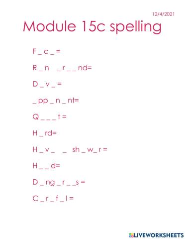 Module 15c spelling