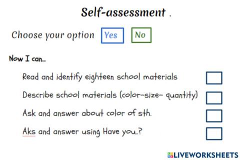 Self Assessment