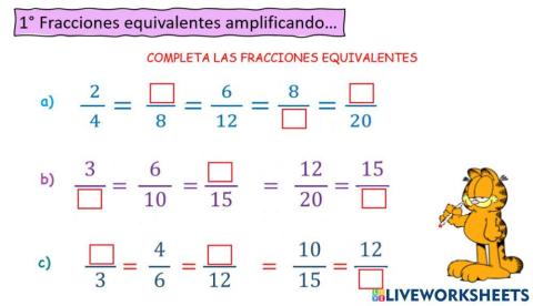 Fracciones equivalentes amplificando
