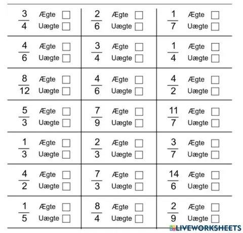 Ægte og uægte brøker