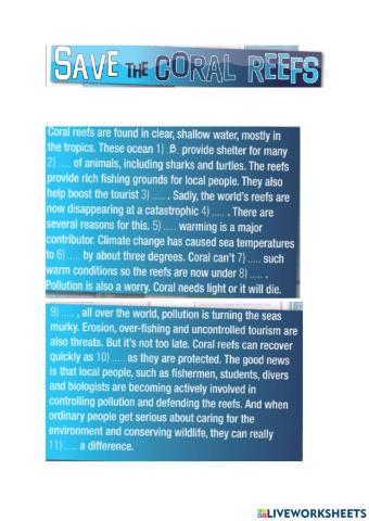 save the coral reefs