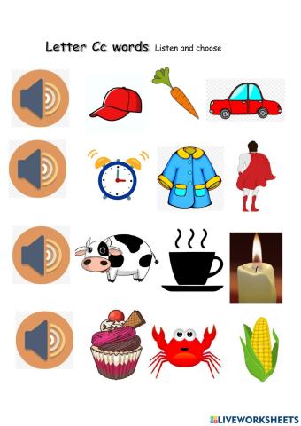 Letter Cc words activity