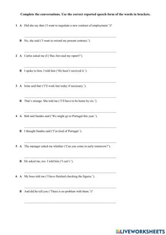 Reported speech test