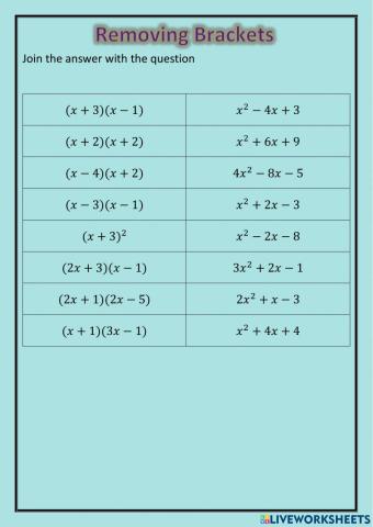 National 5 - Removing Pairs of Brackets