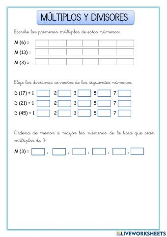 Multiplos y divisores