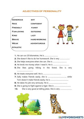 Adjectives of personality