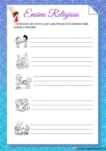 Ensino Religioso - Ajude o próximo