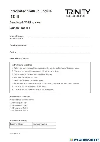 Trinity ise iii sample 1