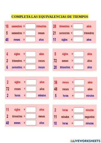 Equivalencias tiempo
