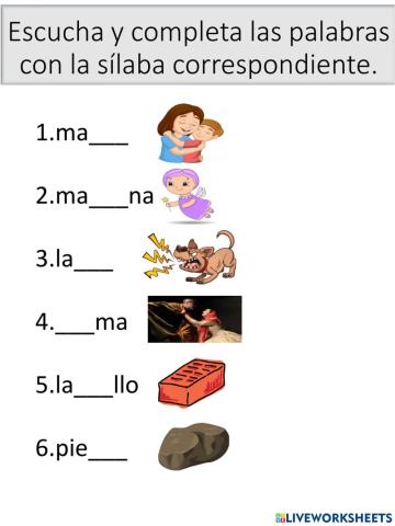 Vocabulario sonido dr