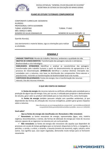 Pet complementar - semana 2