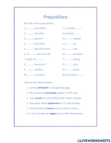 Prepositions C2